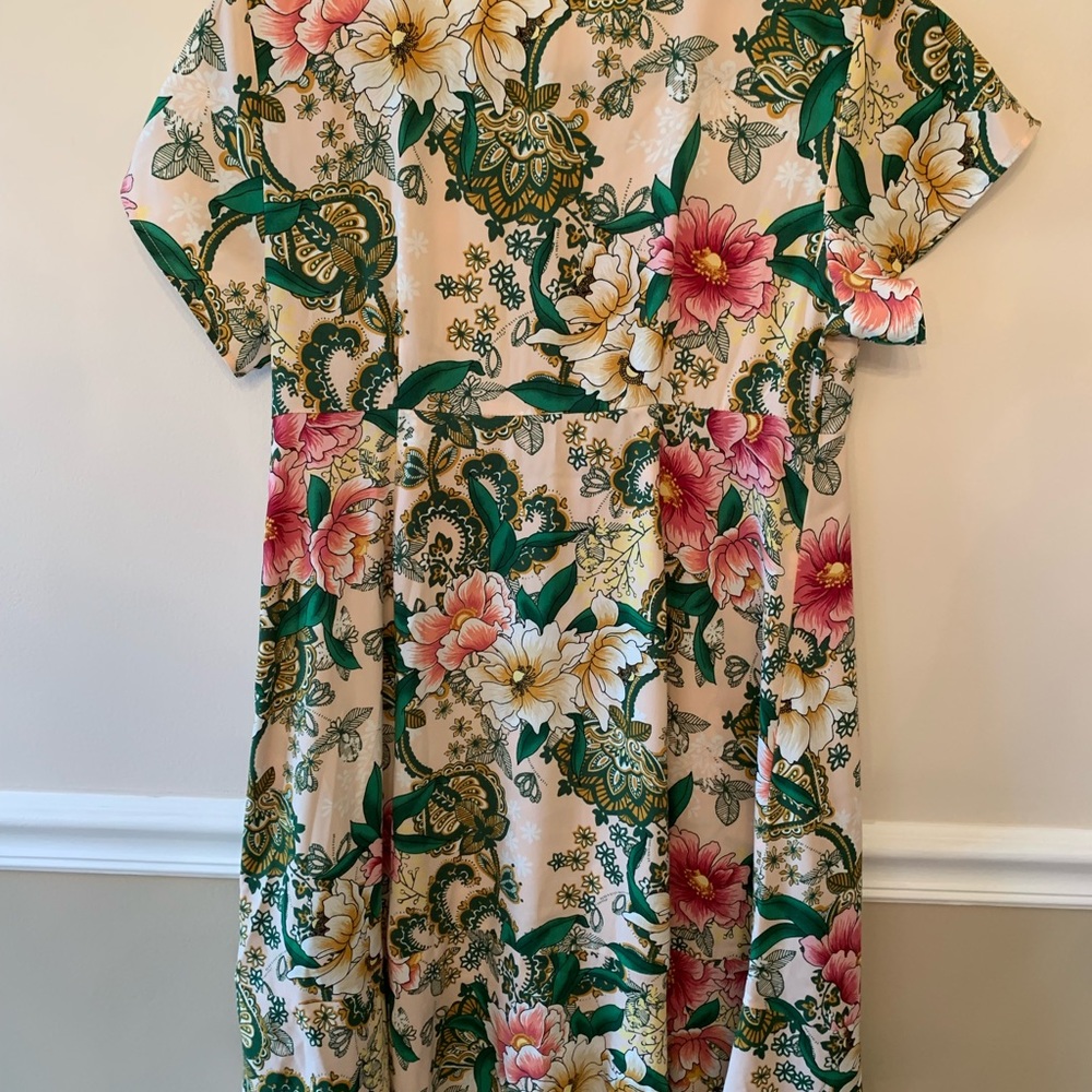 Flutter-Sleeve Button-Front Maternity Dress - image 2